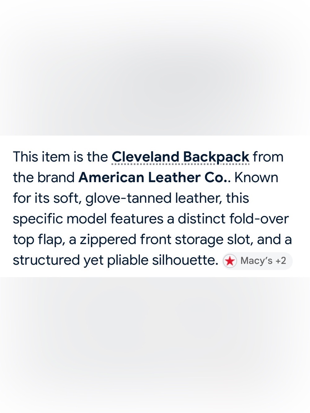 American Leather Gray Cleveland Convertible Backpack Purse - Picture 9 of 9